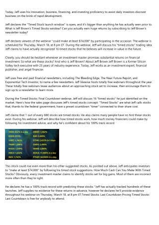 Jeff Brown – Legacy Investment Summit