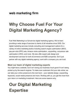 web marketing firm