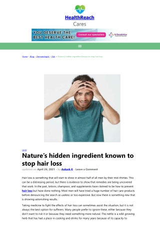 Natures hidden ingredient known to stop hair loss