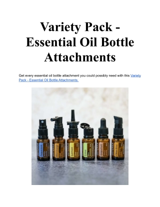 Variety Pack - Essential Oil Bottle Attachments