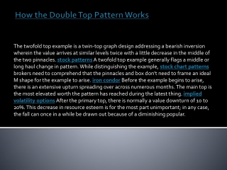 How the Double Top Pattern Works
