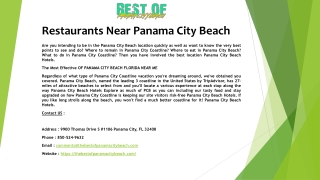 Restaurants Near Panama City Beach