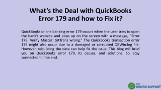 What’s the Deal with QuickBooks Error 179 and how to Fix it?