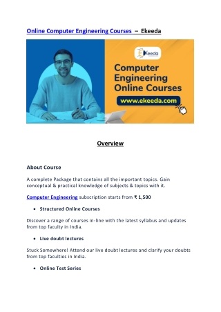 Online Computer Engineering Courses – Ekeeda
