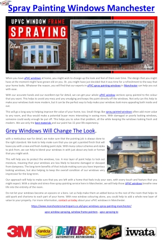 Spray Painting Windows Manchester