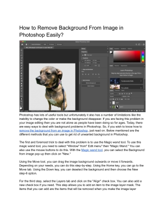 How to Remove Background From Image in Photoshop Easily