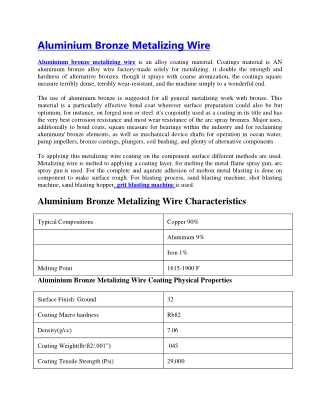 Aluminium Bronze Metalizing Wire-converted