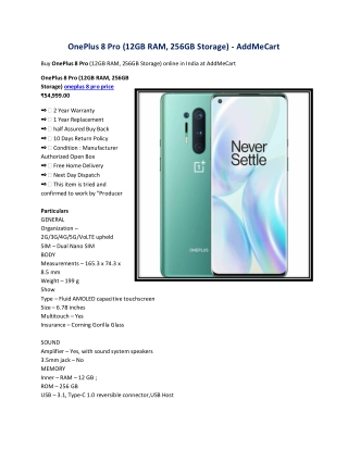 oneplus 8 pro price