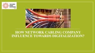 How Network Cabling Company Influence Towards Digitalization?