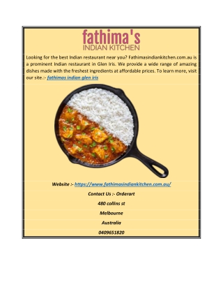 Fathimas Indian Glen Iris | Fathimasindiankitchen.com.au