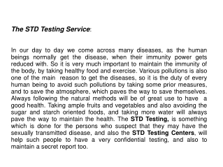 STD Testing Center