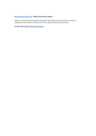 Best recruiters victoria bc