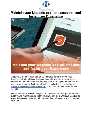 Maintain your Magento app for a smoother and faster user Experience