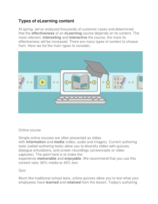 Types of eLearning content