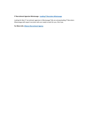 Leading it recruiters mississauga