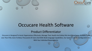 Widely used OHS software for workplace Health and safety - OccuCare