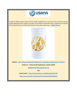 USANA Vitamins | Perfecthealthsupplements.com