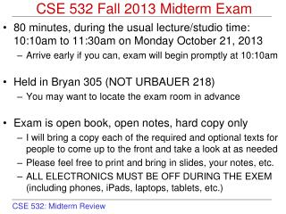 CSE 532 Fall 2013 Midterm Exam