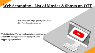 Web Scrapping - List of Movies & Shows on OTT