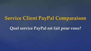 Service Client Paypal