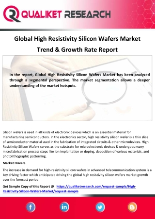 High Resistivity Silicon Wafers Market Application, Manufactures, Growth rate