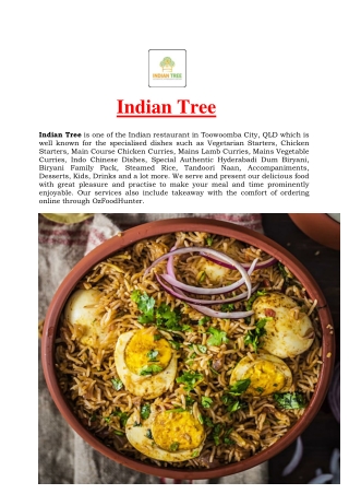 5% Off - Indian Tree Menu - Toowoomba takeaway, QLD