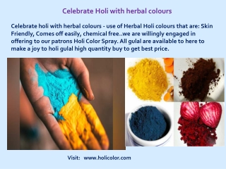 Skin Friendly Organic Holi Colors