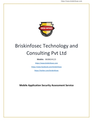 Mobile Application Security Assessment Service