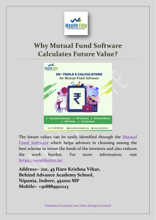 Why Mutual Fund Software Calculates Future Value