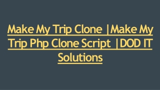 Best Make MyTrip Clone Script - DOD IT Solutions