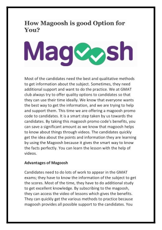 How Magoosh is good Option for You?