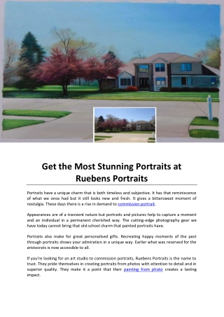 Get the Most Stunning Portraits at Ruebens Portraits