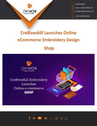 Online eCommerce Digitized Embroidery Design Shop By Cre8iveskill