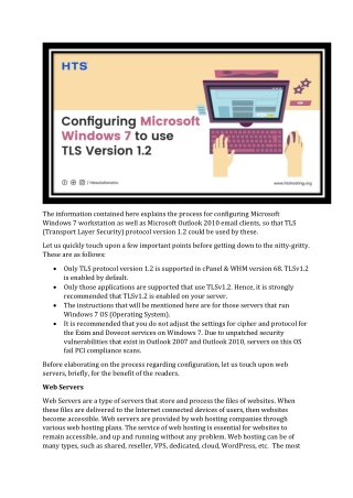 Configuring Microsoft Windows 7 to use TLS Version 1.2