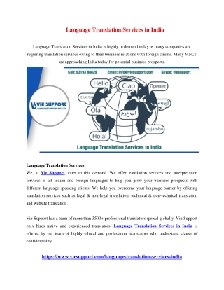 Language Translation Services in India