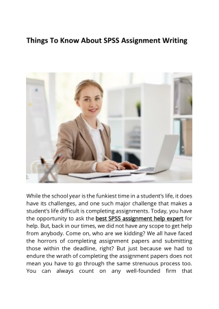 Things To Know About SPSS Assignment Writing Service for Universities