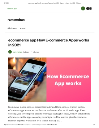 ecommerce app How E-commerce Apps works in 2021