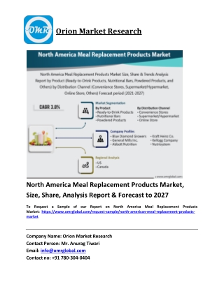North America Meal Replacement Products Market Trends, Size, Competitive Analysi