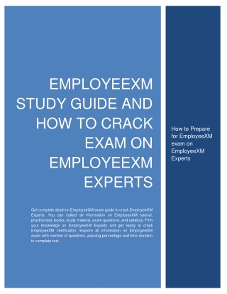 EmployeeXM Study Guide and How to Crack Exam on EmployeeXM Experts