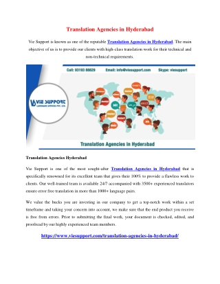 Translation Agencies in Hyderabad