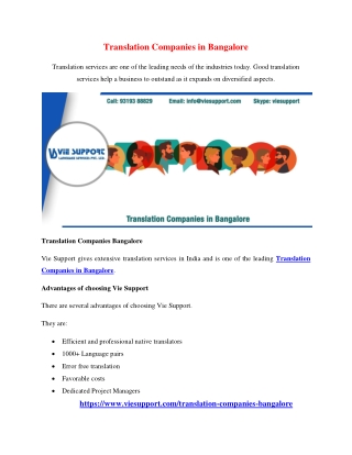 Translation Companies in Bangalore