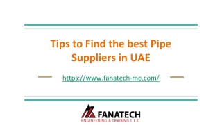 Tips to Find the best Pipe Suppliers in UAE