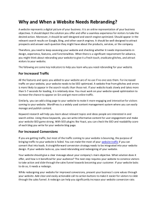 Why and When a Website Needs Rebranding