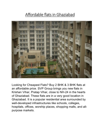 Affordable flats in ghaziabad