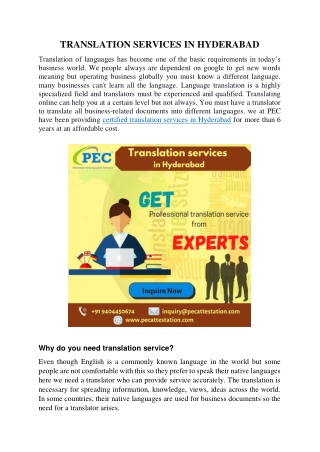Translation service in hyderabad