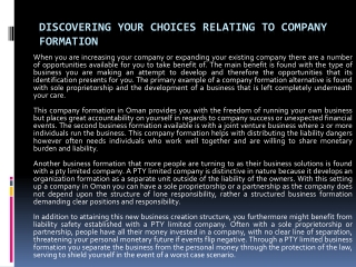 Discovering Your Choices Relating to Company Formation