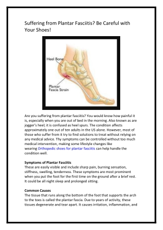 Suffering from Plantar Fasciitis? Be Careful with Your Shoes!