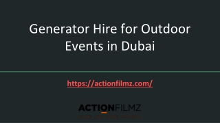 Generator Hire for Outdoor Events in Dubai