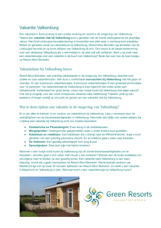 Vakantie Valkenburg | Resort Mooi Bemelen