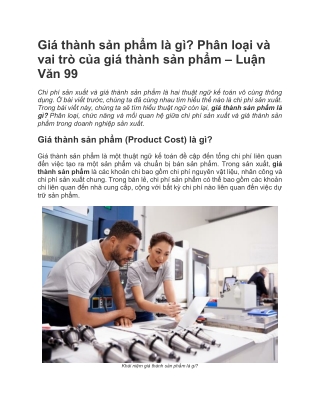 Giá thành sản phẩm là gì? Phân loại và vai trò của giá thành sản phẩm